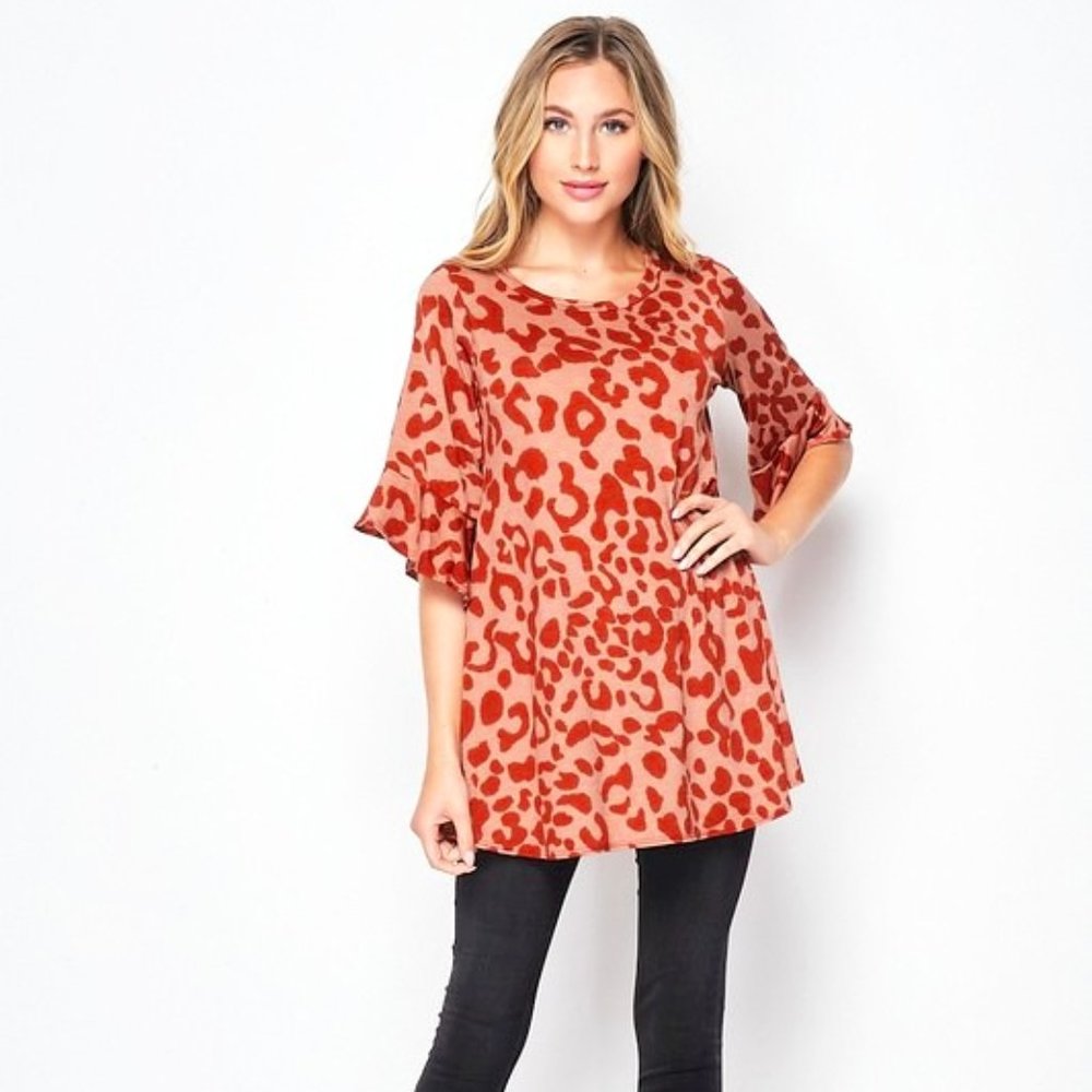 Allover Animal Print Top NWT